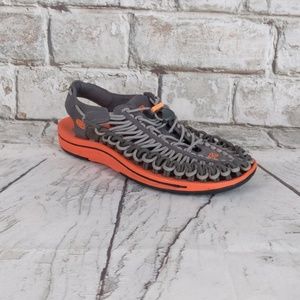 Keen Uneek Gray & Orange 2 Cord Sandals